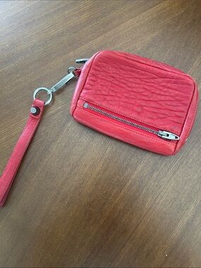 Alexander Wang Fumo Textured Lambskin Wristlet in red